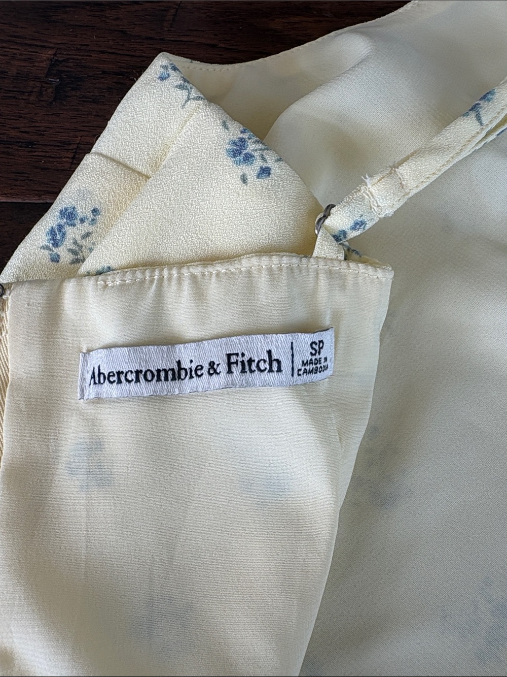 Abercrombie & Fitch Sunny Yellow Mini Dress with Blue Floral Print - Picture 7 of 8